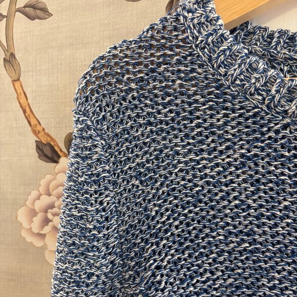 A.P.C. cotton and silk sweater, Large, blue and white - Picture 3 of 5